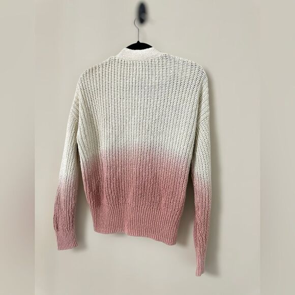 Women's Pink and Cream Cardigan Sweater - Picture 7 of 11
